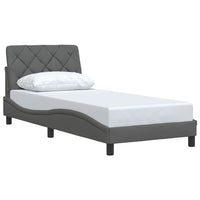 vidaXL Giroletto senza Materasso Grigio Scuro 90x200 cm Tessuto
