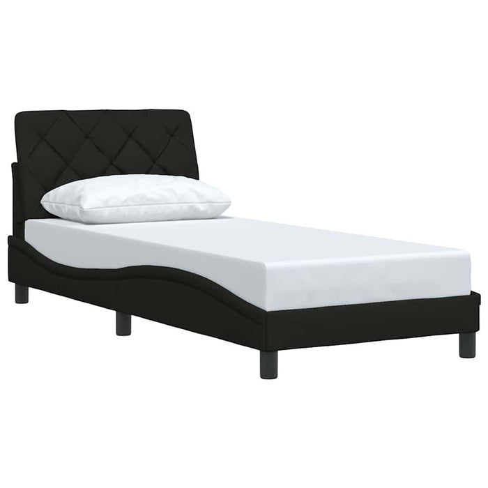 Giroletto senza Materasso-Struttura Letto Nero 90x200 cm in Tessuto 824433