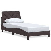 Giroletto senza Materasso-Struttura Letto Marrone Scuro 90x200 cm Tessuto 230502