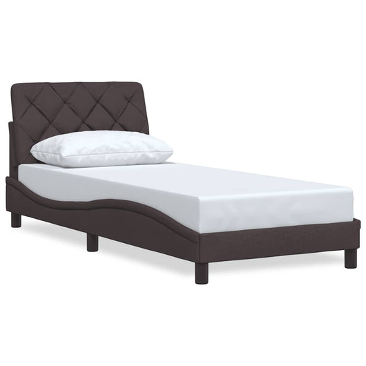 Giroletto senza Materasso-Struttura Letto Marrone Scuro 90x200 cm Tessuto 230502