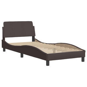 Giroletto senza Materasso-Struttura Letto Marrone Scuro 90x200 cm Tessuto 230502