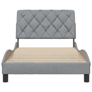 vidaXL Giroletto senza Materasso Grigio Chiaro 100x200 cm Tessuto