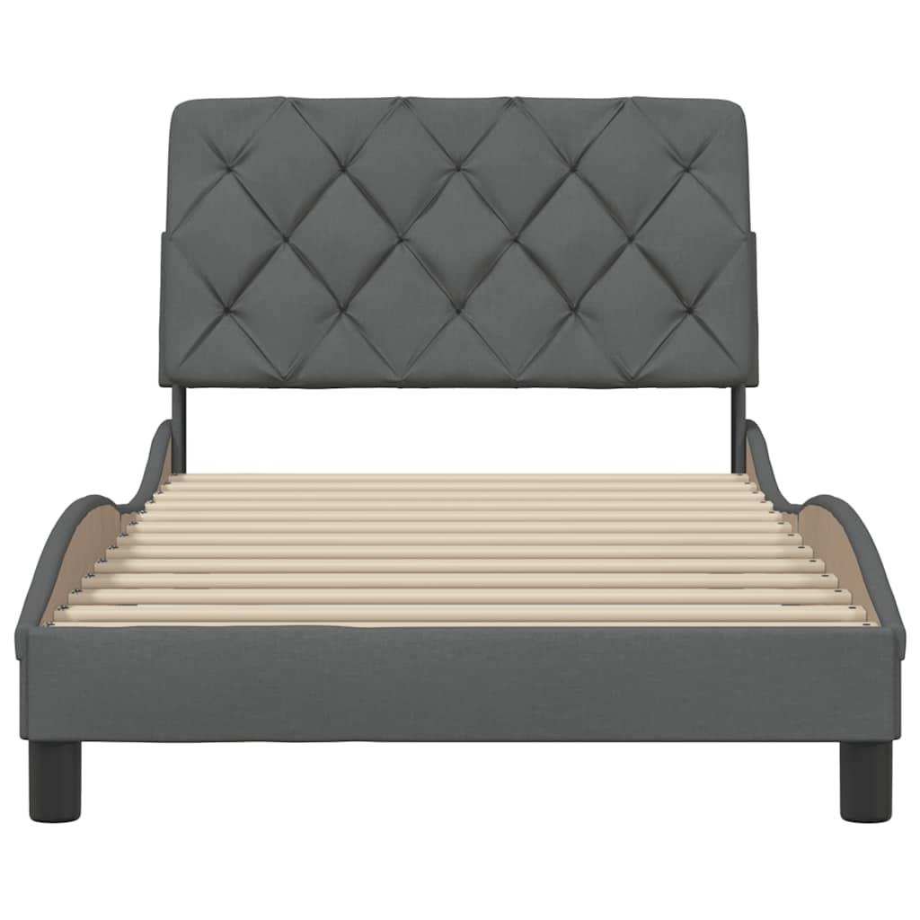 vidaXL Giroletto senza Materasso Grigio Scuro 100x200 cm Tessuto