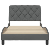 vidaXL Giroletto senza Materasso Grigio Scuro 100x200 cm Tessuto