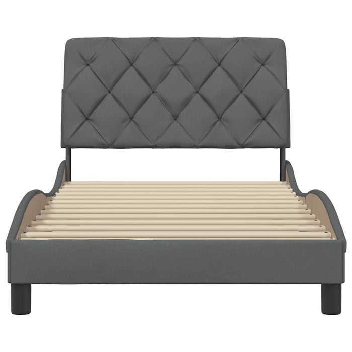 vidaXL Giroletto senza Materasso Grigio Scuro 100x200 cm Tessuto