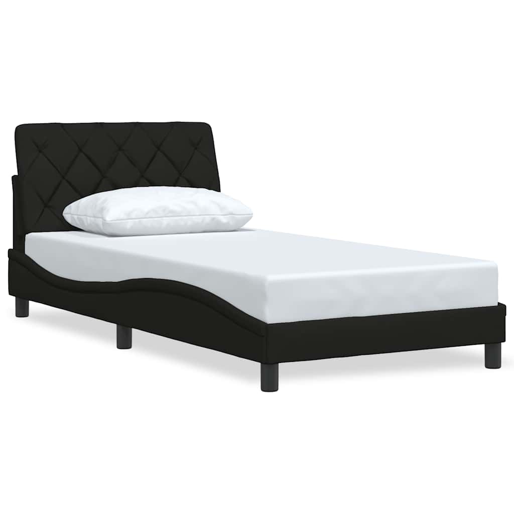 Giroletto senza Materasso-Struttura Letto Nero 100x200 cm in Tessuto 377845
