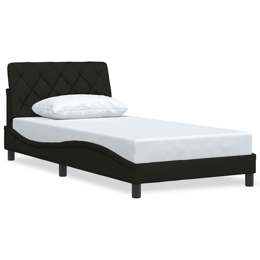 Giroletto senza Materasso-Struttura Letto Nero 100x200 cm in Tessuto 377845
