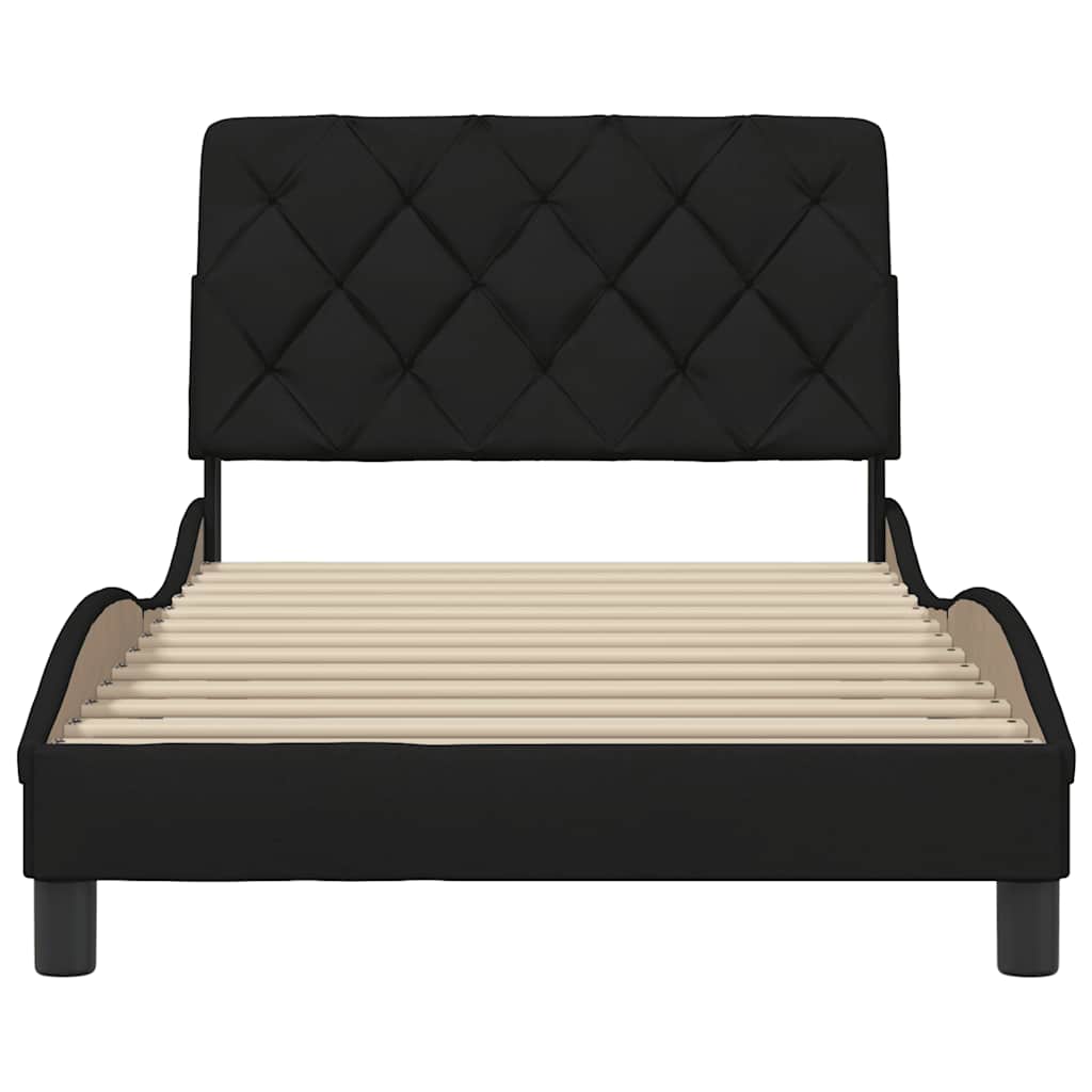 vidaXL Giroletto senza Materasso Nero 100x200 cm in Tessuto