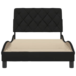 Giroletto senza Materasso-Struttura Letto Nero 100x200 cm in Tessuto 377845