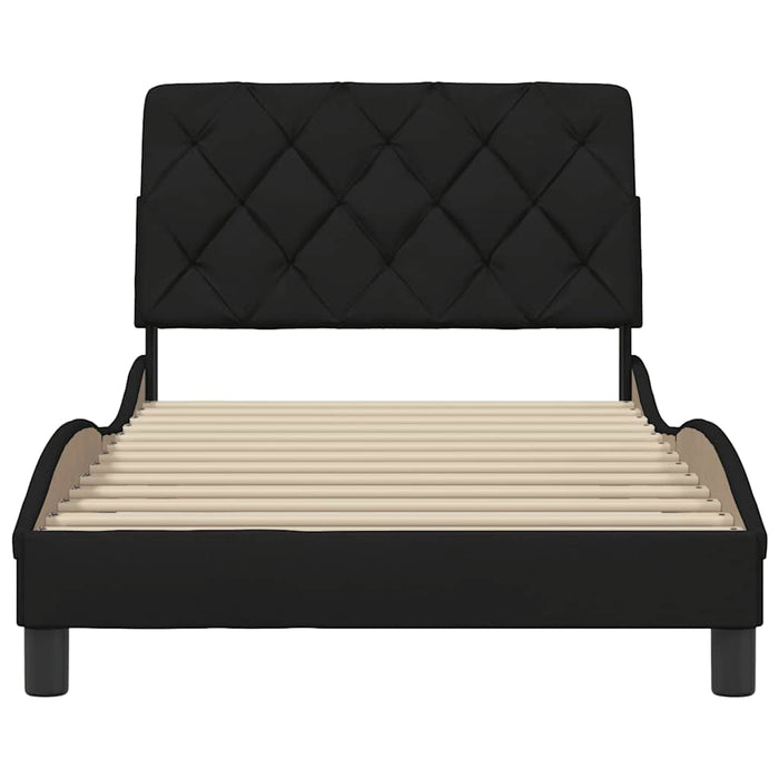 Giroletto senza Materasso-Struttura Letto Nero 100x200 cm in Tessuto 377845