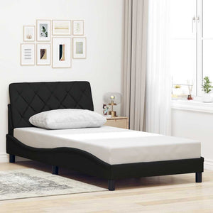 Giroletto senza Materasso-Struttura Letto Nero 100x200 cm in Tessuto 377845