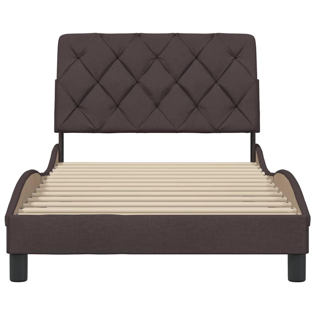 vidaXL Giroletto senza Materasso Marrone Scuro 100x200 cm Tessuto