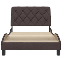 vidaXL Giroletto senza Materasso Marrone Scuro 100x200 cm Tessuto