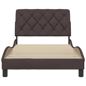 vidaXL Giroletto senza Materasso Marrone Scuro 100x200 cm Tessuto