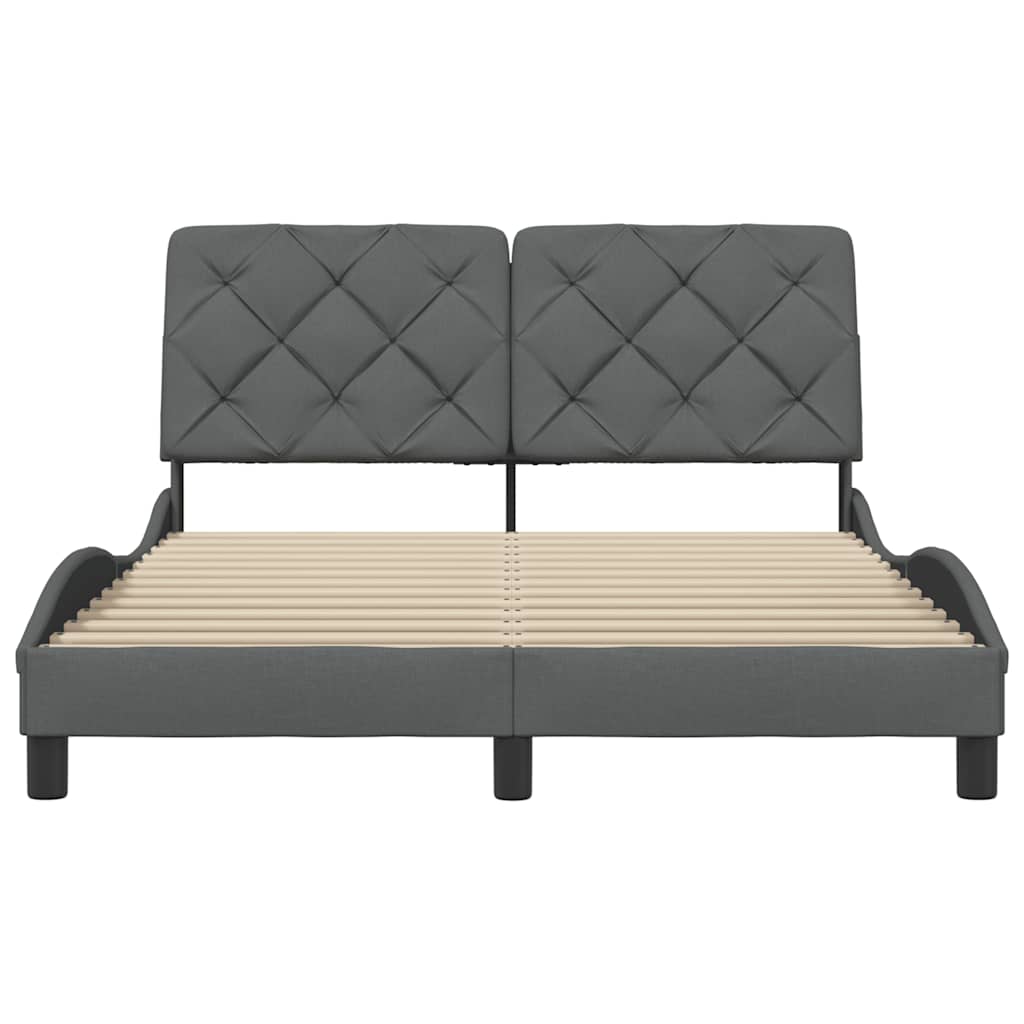 vidaXL Giroletto senza Materasso Grigio Scuro 120x200 cm Tessuto