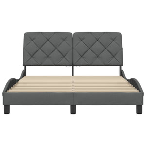 vidaXL Giroletto senza Materasso Grigio Scuro 120x200 cm Tessuto