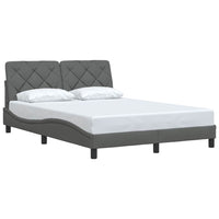 vidaXL Giroletto senza Materasso Grigio Scuro 140x190 cm Tessuto