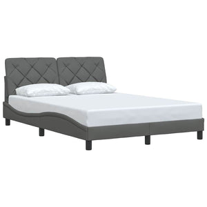 vidaXL Giroletto senza Materasso Grigio Scuro 140x190 cm Tessuto
