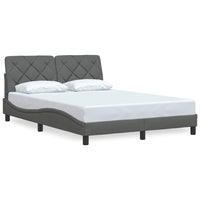 vidaXL Giroletto senza Materasso Grigio Scuro 140x190 cm Tessuto