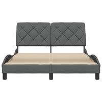 vidaXL Giroletto senza Materasso Grigio Scuro 140x190 cm Tessuto