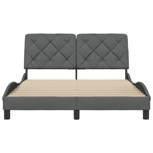 vidaXL Giroletto senza Materasso Grigio Scuro 140x190 cm Tessuto