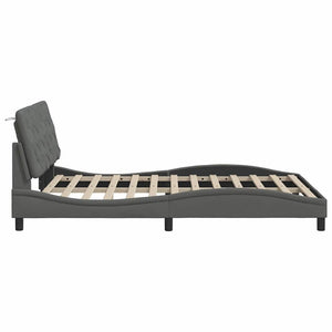 vidaXL Giroletto senza Materasso Grigio Scuro 140x190 cm Tessuto