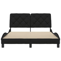 Giroletto senza Materasso-Struttura Letto Nero 140x190 cm in Tessuto 216711