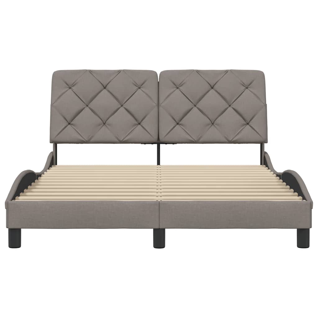 Giroletto senza Materasso-Struttura Letto Tortora 140x190 cm in Tessuto 885659
