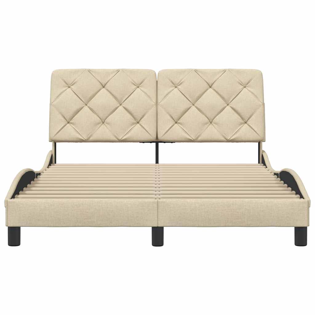 vidaXL Giroletto senza Materasso Crema 140x190 cm in Tessuto