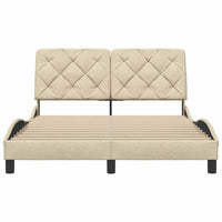 vidaXL Giroletto senza Materasso Crema 140x190 cm in Tessuto