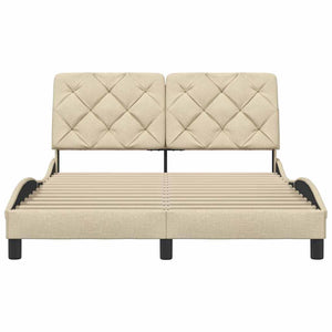 vidaXL Giroletto senza Materasso Crema 140x200 cm in Tessuto