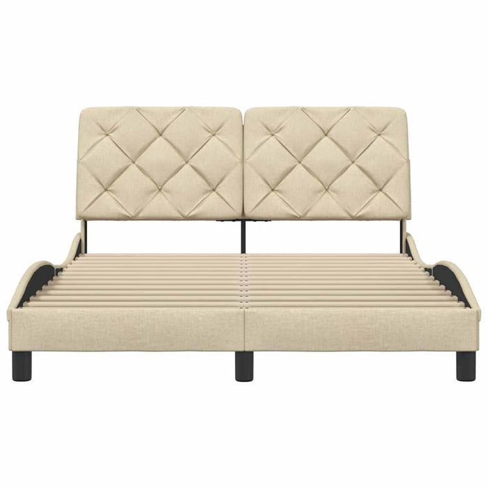 vidaXL Giroletto senza Materasso Crema 140x200 cm in Tessuto