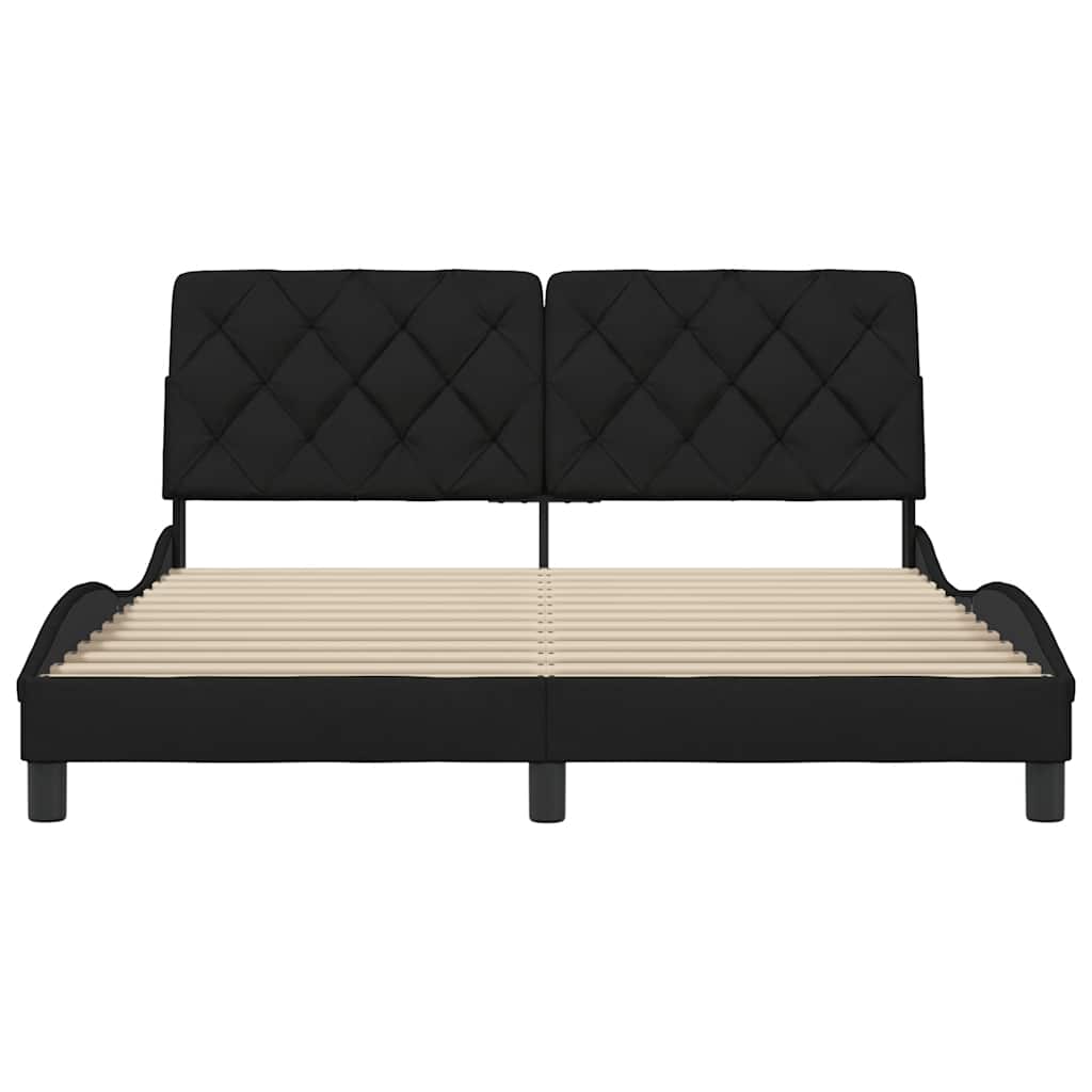 vidaXL Giroletto senza Materasso Nero 160x200 cm in Tessuto