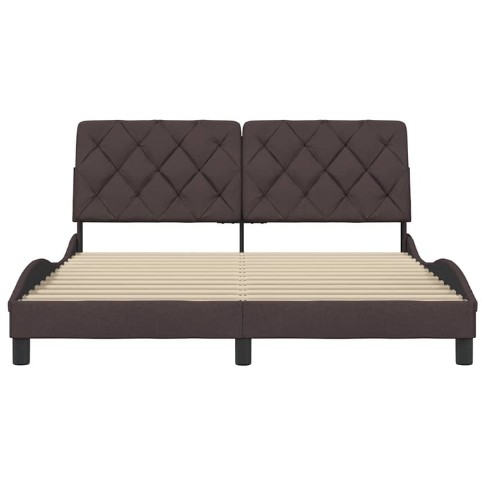 vidaXL Giroletto senza Materasso Marrone Scuro 160x200 cm Tessuto