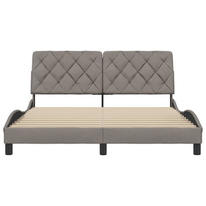 vidaXL Giroletto senza Materasso Tortora 160x200 cm in Tessuto