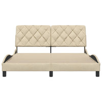 vidaXL Giroletto senza Materasso Crema 160x200 cm in Tessuto