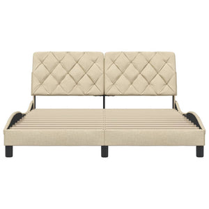 vidaXL Giroletto senza Materasso Crema 160x200 cm in Tessuto