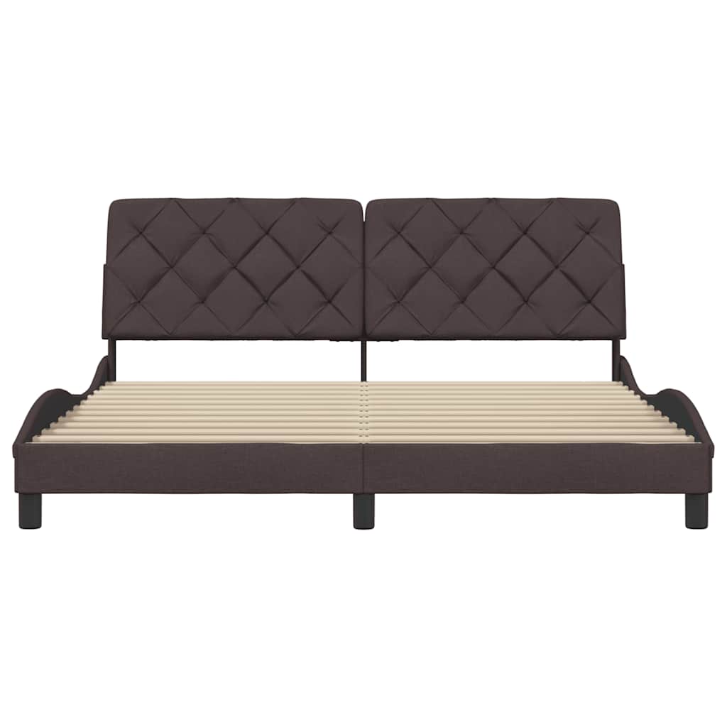 vidaXL Giroletto senza Materasso Marrone Scuro 180x200 cm Tessuto