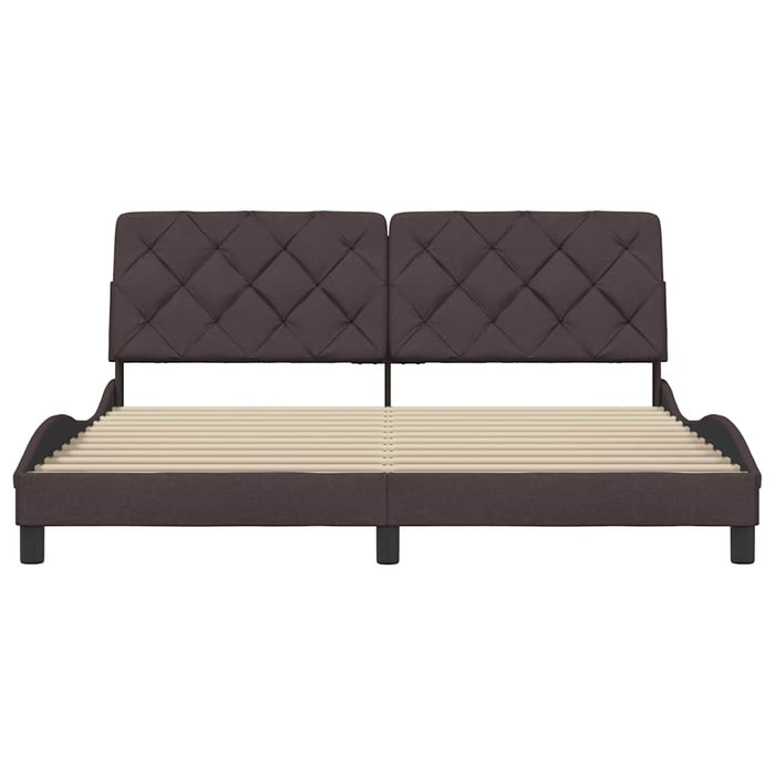 vidaXL Giroletto senza Materasso Marrone Scuro 180x200 cm Tessuto