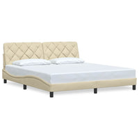 vidaXL Giroletto senza Materasso Crema 180x200 cm in Tessuto