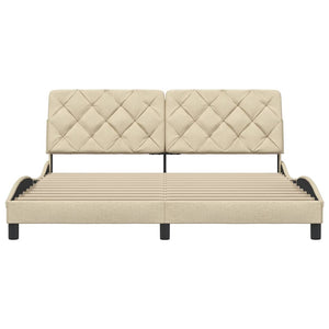 vidaXL Giroletto senza Materasso Crema 180x200 cm in Tessuto