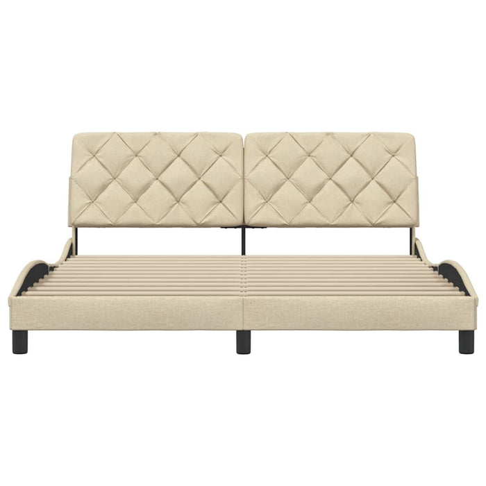 vidaXL Giroletto senza Materasso Crema 180x200 cm in Tessuto