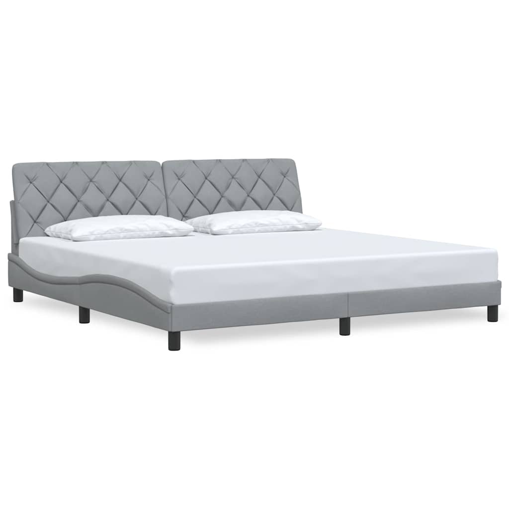 vidaXL Giroletto senza Materasso Grigio Chiaro 200x200 cm Tessuto