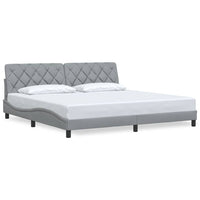 vidaXL Giroletto senza Materasso Grigio Chiaro 200x200 cm Tessuto