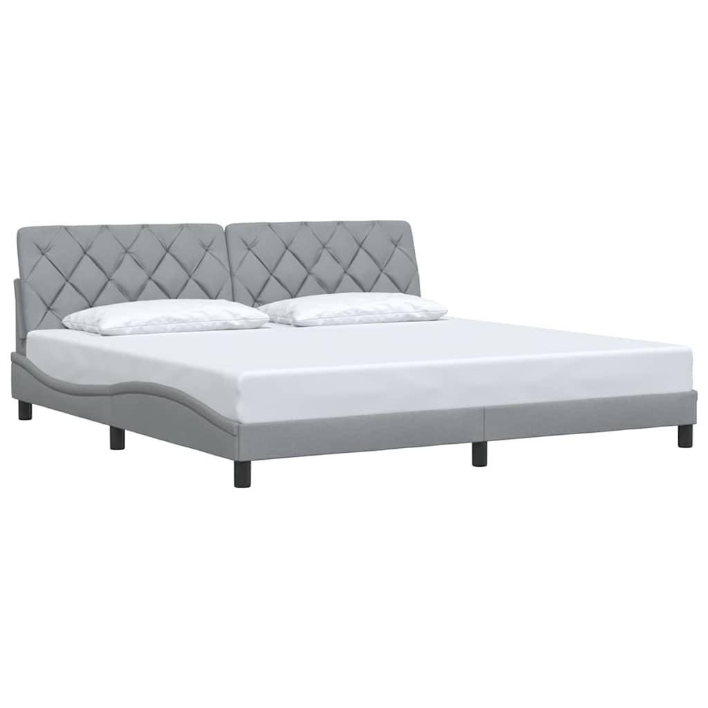vidaXL Giroletto senza Materasso Grigio Chiaro 200x200 cm Tessuto