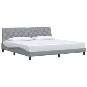 vidaXL Giroletto senza Materasso Grigio Chiaro 200x200 cm Tessuto
