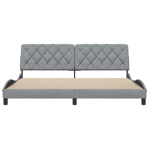 vidaXL Giroletto senza Materasso Grigio Chiaro 200x200 cm Tessuto