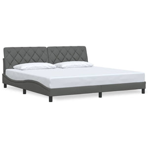 vidaXL Giroletto senza Materasso Grigio Scuro 200x200 cm Tessuto
