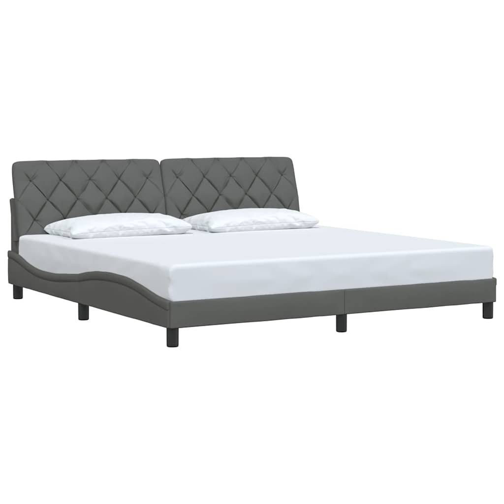 vidaXL Giroletto senza Materasso Grigio Scuro 200x200 cm Tessuto