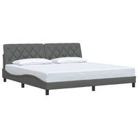 vidaXL Giroletto senza Materasso Grigio Scuro 200x200 cm Tessuto